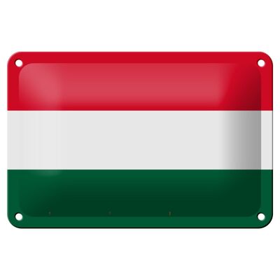 Cartel de chapa con bandera de Hungría, decoración de bandera de Hungría de 18x12cm