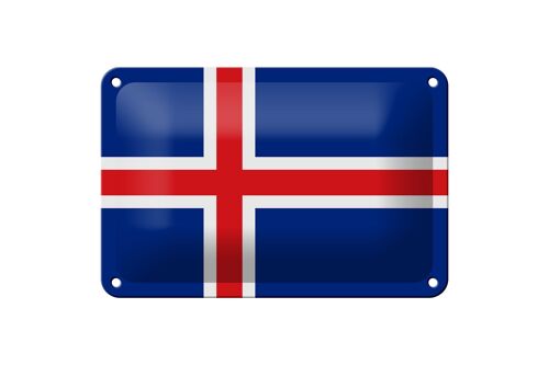 Blechschild Flagge Islands 18x12cm Flag of Iceland Dekoration