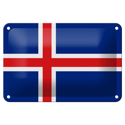Targa in metallo Bandiera dell'Islanda 18x12 cm Decorazione bandiera dell'Islanda
