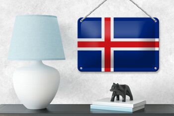 Signe en étain drapeau de l'islande 18x12cm, décoration du drapeau de l'islande 4