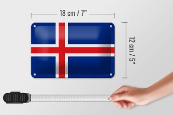 Signe en étain drapeau de l'islande 18x12cm, décoration du drapeau de l'islande 5