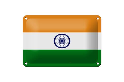 Blechschild Flagge Indiens 18x12cm Flag of India Dekoration
