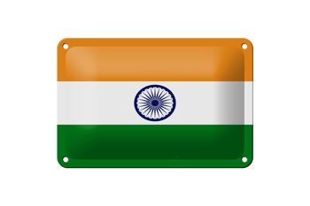 Signe en étain drapeau de l'inde 18x12cm, décoration du drapeau de l'inde 1