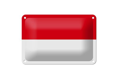 Blechschild Flagge Indonesiens 18x12cm Flag of Indonesia Dekoration