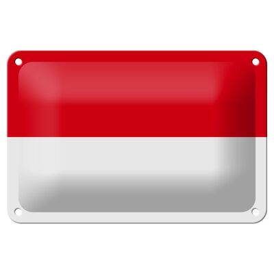 Cartel de hojalata Bandera de Indonesia 18x12cm Bandera de Indonesia Decoración