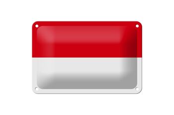 Signe en étain drapeau de l'indonésie, 18x12cm, décoration du drapeau de l'indonésie 1
