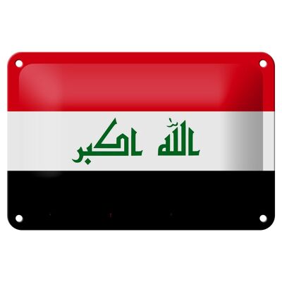 Targa in metallo Bandiera Iraq 18x12 cm Decorazione bandiera dell'Iraq