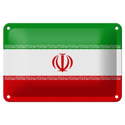 Targa in metallo Bandiera dell'Iran 18x12 cm Decorazione bandiera dell'Iran