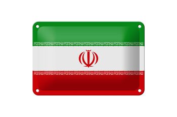 Signe en étain drapeau de l'iran 18x12cm, décoration du drapeau de l'iran 1