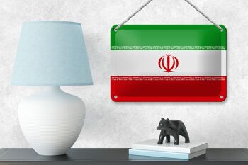 Signe en étain drapeau de l'iran 18x12cm, décoration du drapeau de l'iran 4