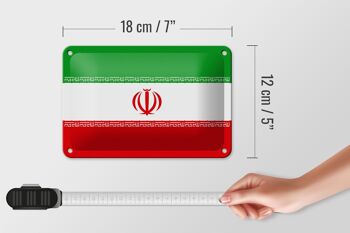 Signe en étain drapeau de l'iran 18x12cm, décoration du drapeau de l'iran 5