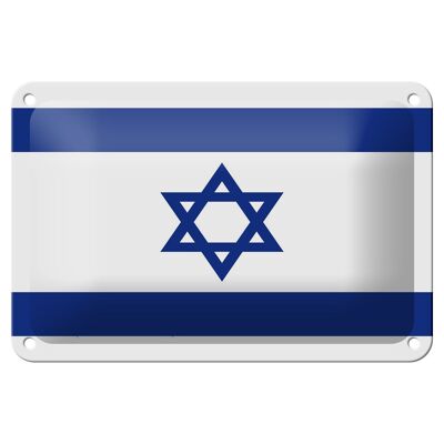 Cartel de chapa con bandera de Israel, 18x12cm, decoración de la bandera de Israel