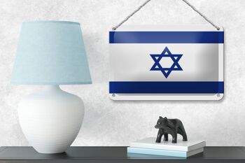 Signe en étain drapeau d'israël 18x12cm, décoration du drapeau d'israël 4