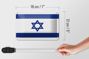 Signe en étain drapeau d'israël 18x12cm, décoration du drapeau d'israël 5