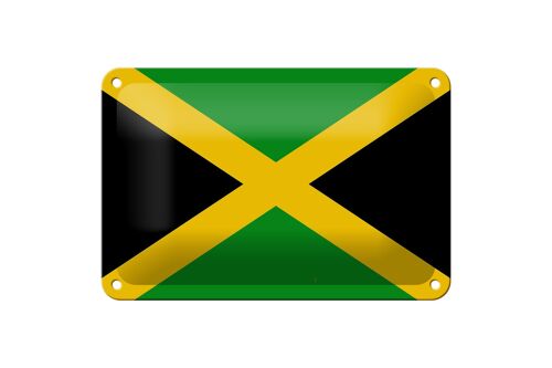 Blechschild Flagge Jamaikas 18x12cm flag of Jamaica Dekoration