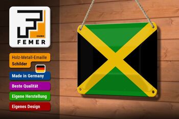 Drapeau en étain de la Jamaïque, 18x12cm, décoration du drapeau de la Jamaïque 3