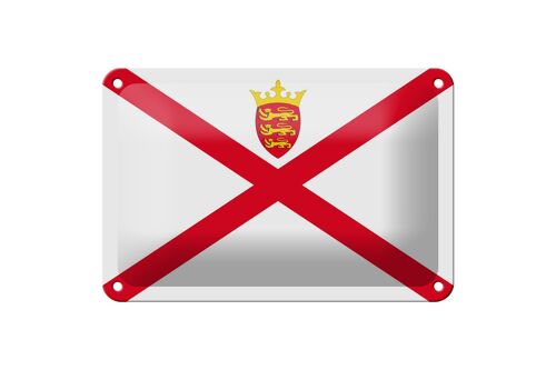 Blechschild Flagge Jerseys 18x12cm Flag of Jersey Dekoration