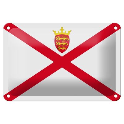 Targa in metallo Bandiera del Jersey 18x12 cm Decorazione bandiera del Jersey