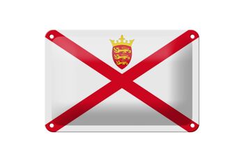 Signe en étain drapeau de Jersey 18x12cm, décoration de drapeau de Jersey 1