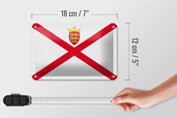 Signe en étain drapeau de Jersey 18x12cm, décoration de drapeau de Jersey 5