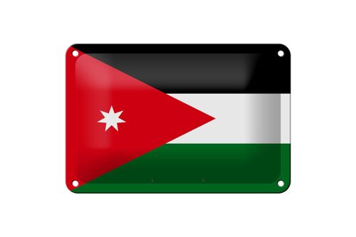 Blechschild Flagge Jordaniens 18x12cm Flag of Jordan Dekoration