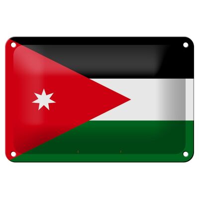 Targa in metallo Bandiera della Giordania 18x12 cm Decorazione con bandiera della Giordania