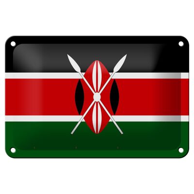 Cartel de chapa con bandera de Kenia, 18x12cm, decoración de bandera de Kenia