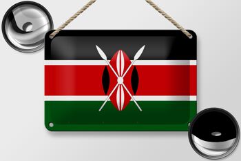 Signe en étain drapeau du Kenya 18x12cm, décoration du drapeau du Kenya 2