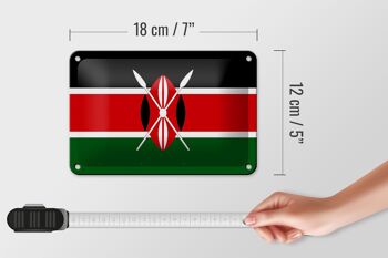 Signe en étain drapeau du Kenya 18x12cm, décoration du drapeau du Kenya 5