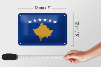 Drapeau en étain du Kosovo, 18x12cm, décoration du drapeau du Kosovo 5