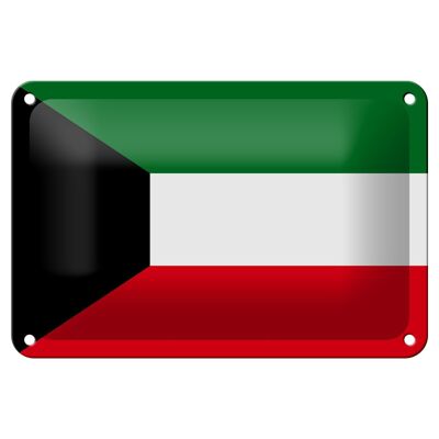 Blechschild Flagge Kuwaits 18x12cm Flag of Kuwait Dekoration