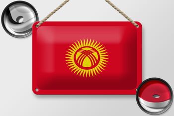 Drapeau du Kirghizistan en étain, 18x12cm, décoration du drapeau du Kirghizistan 2