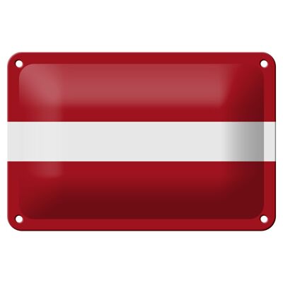 Letrero de hojalata Bandera de Letonia 18x12cm Bandera de Letonia Decoración