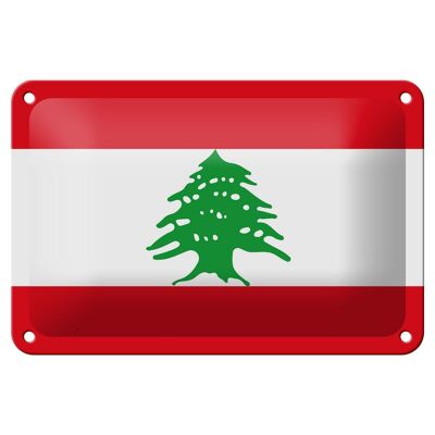 Cartel de chapa con bandera del Líbano, 18x12cm, decoración de la bandera del Líbano