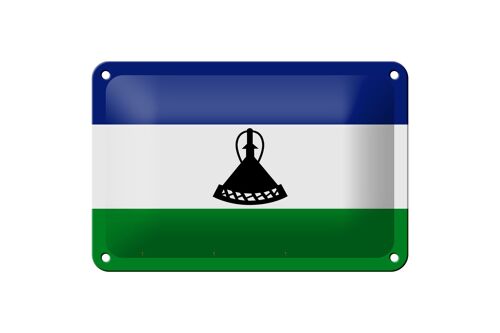 Blechschild Flagge Lesothos 18x12cm Flag of Lesotho Dekoration