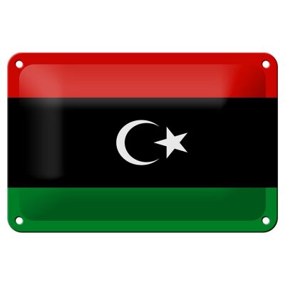 Cartel de chapa con bandera de Libia, 18x12cm, decoración de bandera de Libia