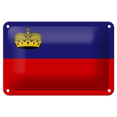 Cartel de hojalata Bandera de Liechtenstein, 18x12cm, decoración de Bandera de Liechtenstein