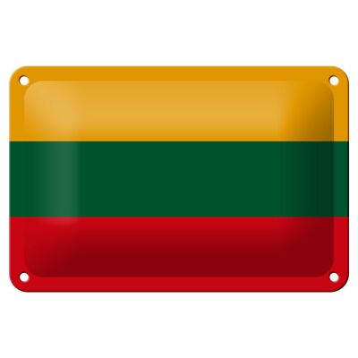 Targa in metallo Bandiera della Lituania 18x12 cm Decorazione della bandiera della Lituania