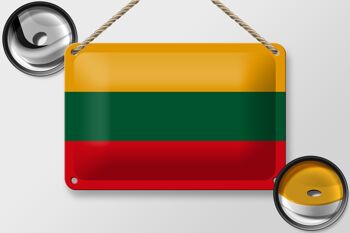 Signe en étain drapeau de la lituanie, 18x12cm, décoration du drapeau de la lituanie 2
