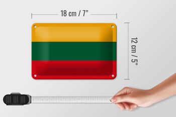 Signe en étain drapeau de la lituanie, 18x12cm, décoration du drapeau de la lituanie 5