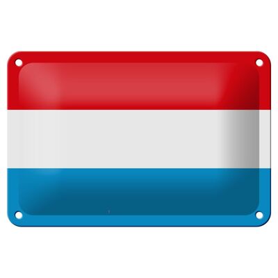 Blechschild Flagge Luxemburgs 18x12cm Flag of Luxembourg Dekoration