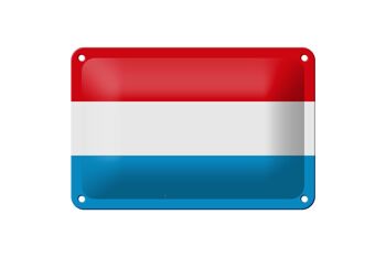 Signe en étain drapeau du Luxembourg 18x12cm, décoration du drapeau du Luxembourg 1