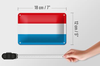 Signe en étain drapeau du Luxembourg 18x12cm, décoration du drapeau du Luxembourg 5