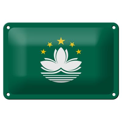 Signe en étain drapeau de Macao 18x12cm, décoration du drapeau de Macao