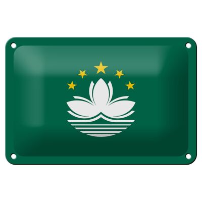 Blechschild Flagge Macaus 18x12cm Flag of Macau Dekoration