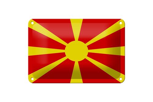 Blechschild Flagge Mazedoniens 18x12cm Flag of Macedonia Dekoration