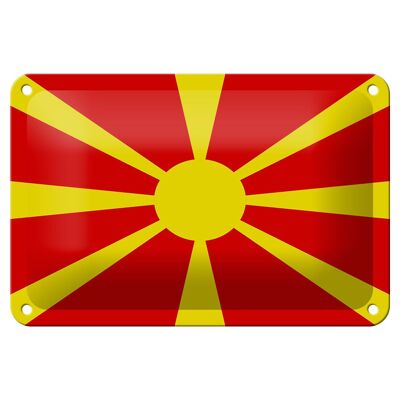 Cartel de chapa con bandera de Macedonia, 18x12cm, decoración de bandera de Macedonia