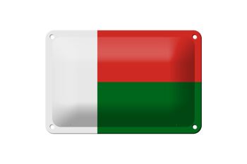 Signe en étain drapeau de Madagascar 18x12cm, décoration de drapeau de Madagascar 1