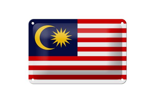 Blechschild Flagge Malaysias 18x12cm Flag of Malaysia Dekoration