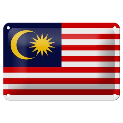 Blechschild Flagge Malaysias 18x12cm Flag of Malaysia Dekoration